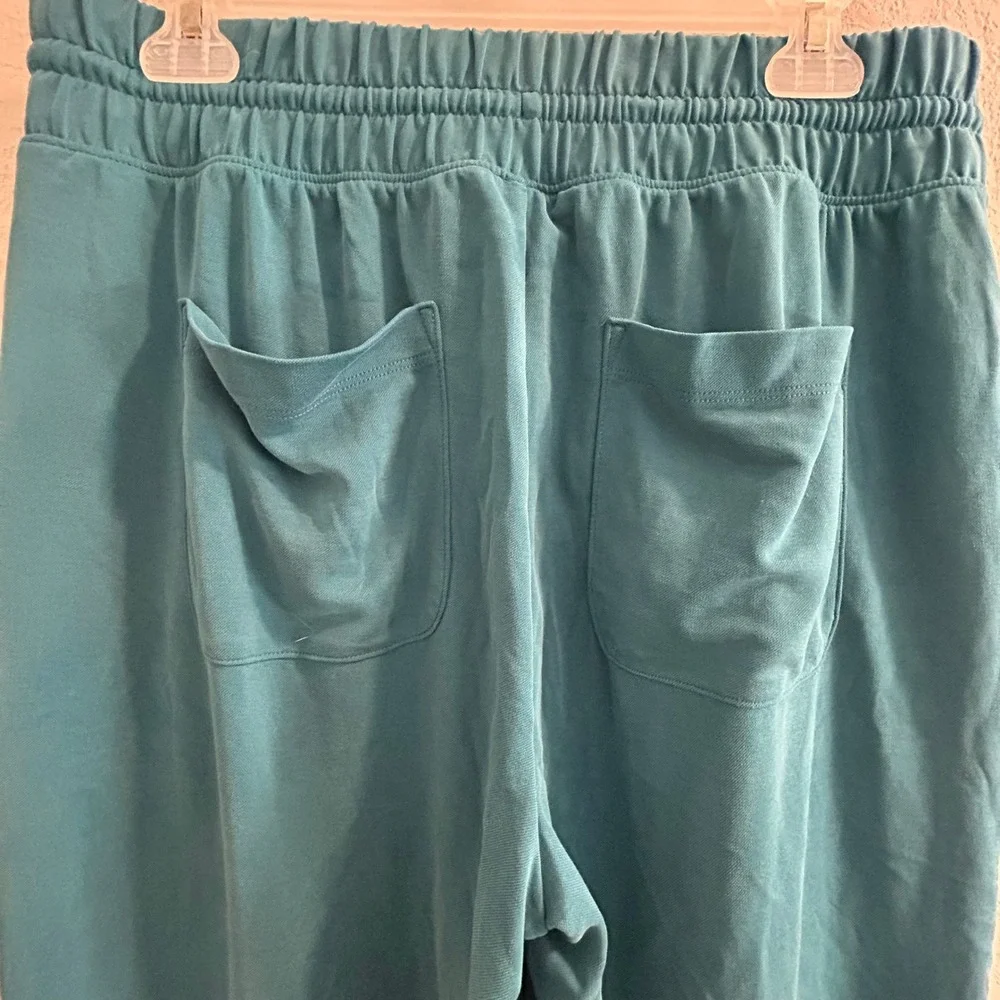Lou & Grey Womens Teal Blue Soft Knit Wide Leg Drawstring Lounge Pants Size M - Picture 5 of 6